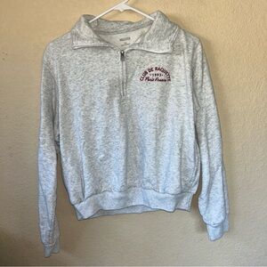 XS Hollister gray with red graphic quarter zip